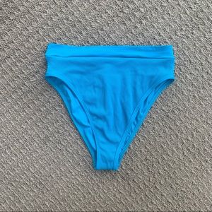NWT LSpace Blue Bikini Bottoms Ribbed